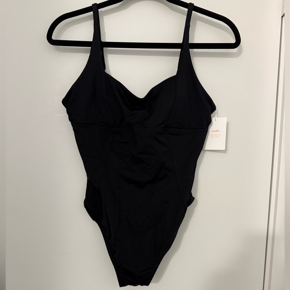 Andie Swim Black One-Piece Swimsuit (Havana)
